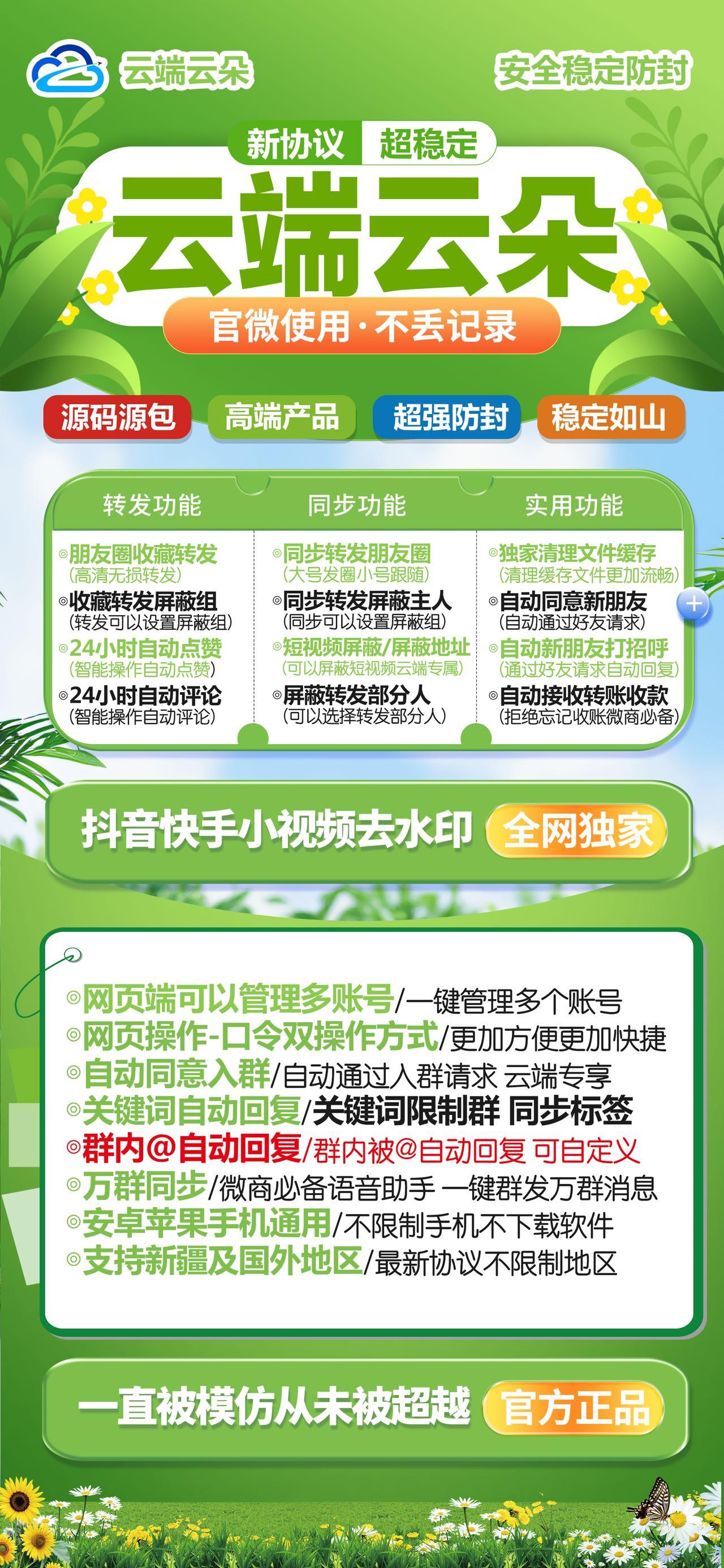 云端云朵官网-卡密激活使用购买以及登陆-一键转发/消息防撤回/云端科技-月卡