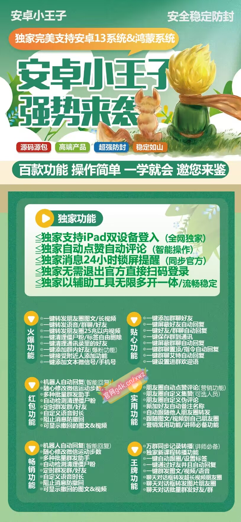 安卓分身-小王子-安卓分身/微信多开/微信分身/微商科技-使用授权以及下载地址